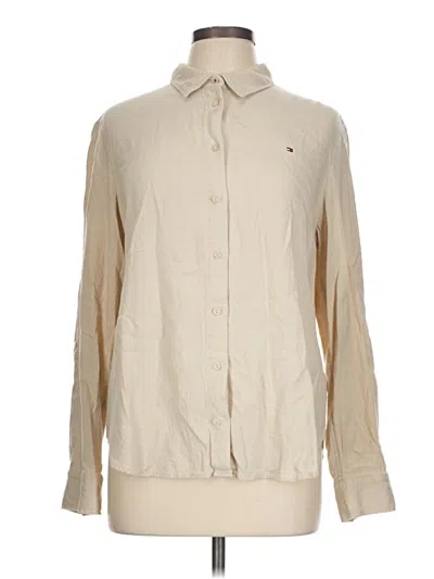 Pre-owned Tommy Hilfiger Long Sleeve Polo Shirt In Brown