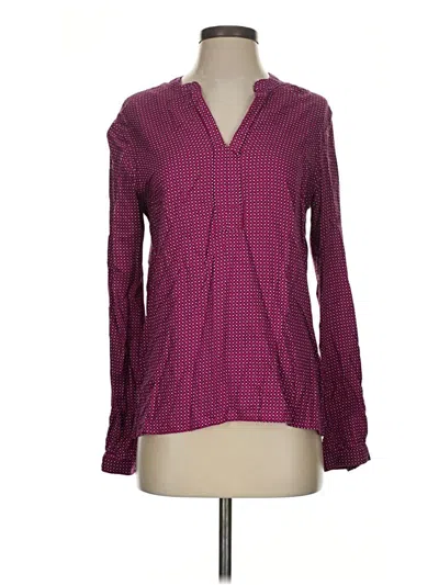 Pre-owned Tommy Hilfiger Long Sleeve Polo Shirt In Burgundy