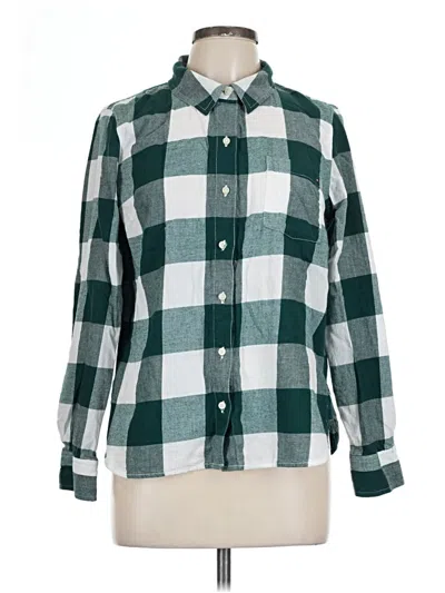 Pre-owned Tommy Hilfiger Long Sleeve Polo Shirt In Green