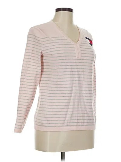 Pre-owned Tommy Hilfiger Long Sleeve Polo Shirt In Pink