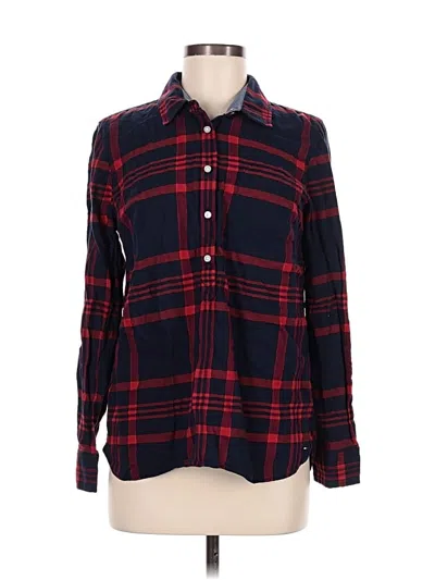 Pre-owned Tommy Hilfiger Long Sleeve Polo Shirt In Red