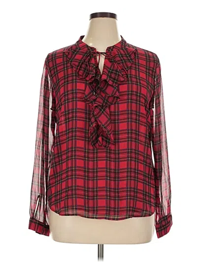 Pre-owned Tommy Hilfiger Long Sleeve Polo Shirt In Red