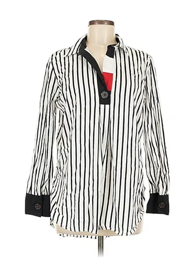 Pre-owned Tommy Hilfiger Long Sleeve Polo Shirt In White