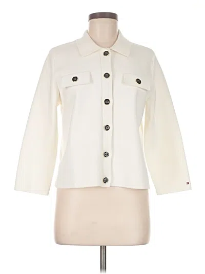 Pre-owned Tommy Hilfiger Long Sleeve Polo Shirt In White