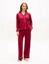 Tommy Hilfiger Long Sleeve Shirt & Pant Sleep Set In Burgundy