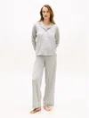 Tommy Hilfiger Long Sleeve Shirt & Pant Sleep Set In Gray