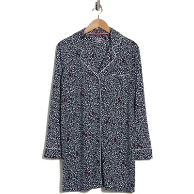 Tommy Hilfiger Long Sleeve Sleepshirt In Blue