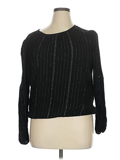 Pre-owned Tommy Hilfiger Long Sleeve Top Black Boatneck Tops