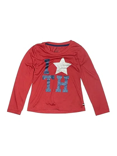 Pre-owned Tommy Hilfiger Kids' Long Sleeve Top Red Tops
