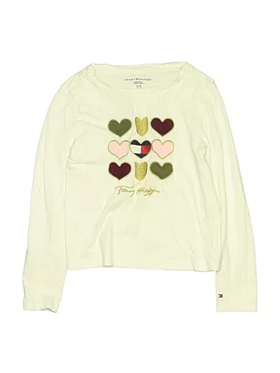 Pre-owned Tommy Hilfiger Kids' Long Sleeve Top Yellow Sweetheart Neckline Tops