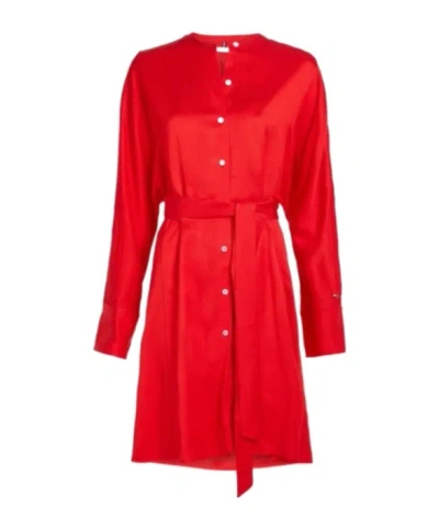 Tommy Hilfiger Long-sleeved Dress In Red