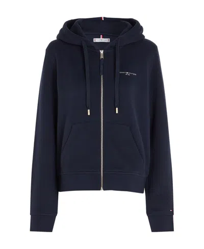 Tommy Hilfiger Long-sleeved Hooded Sweater In Black