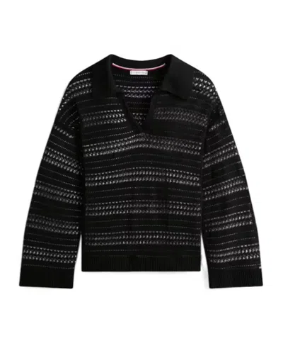 Tommy Hilfiger Long-sleeved Polo Shirt In Black
