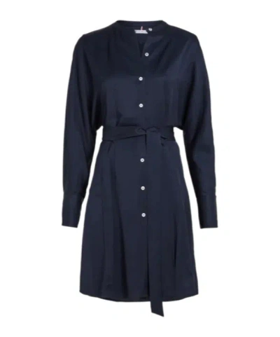 Tommy Hilfiger Long-sleeved Shirt Dress In Black