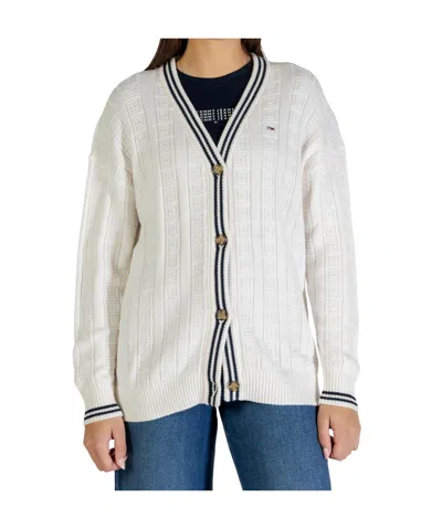 Tommy Hilfiger Long-sleeved Single-breasted Cardigan In White