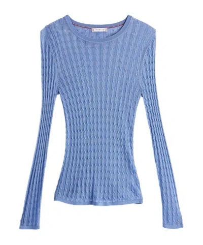 Tommy Hilfiger Long-sleeved Sweater In Blue