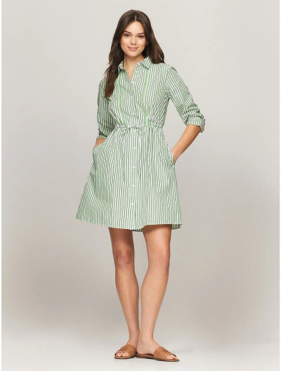 Tommy Hilfiger Stripe Shirtdress In Springtime Green Multi