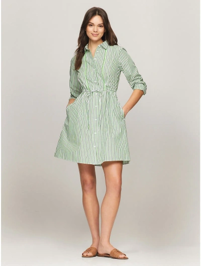 Tommy Hilfiger Stripe Shirtdress In Springtime Green Multi | ModeSens