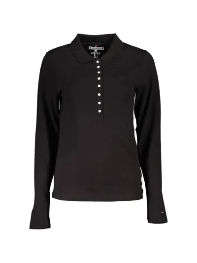 Tommy Hilfiger Long-sleeve Polo Shirt In Black