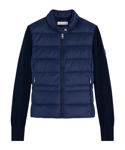 Tommy Hilfiger Long-sleeved Padded Jacket In Blue