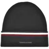 Tommy Hilfiger Love Solid Stripe Beanie Black In Black