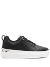 Tommy Hilfiger Lux Court Leather Sneakers In Black