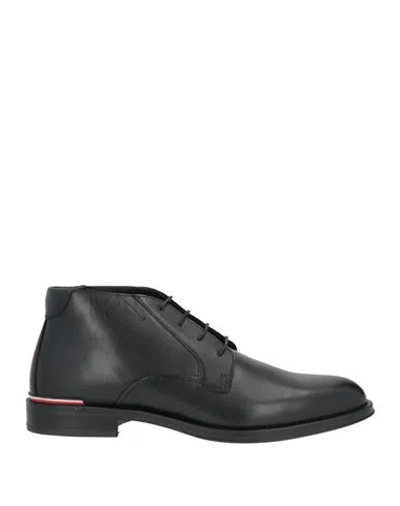 Tommy Hilfiger Man Ankle Boots Black Size 12 Leather