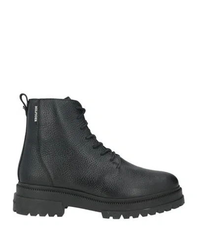 Tommy Hilfiger Man Ankle Boots Black Size 7.5 Leather In Multi