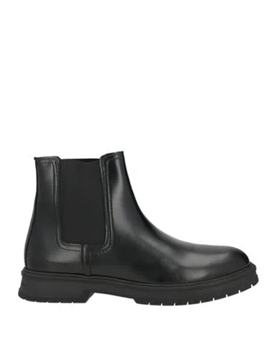 Tommy Hilfiger Man Ankle Boots Black Size 8 Leather