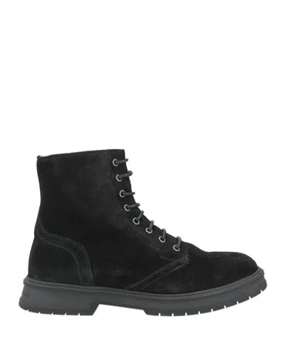 Tommy Hilfiger Man Ankle Boots Black Size 9 Leather In Multi