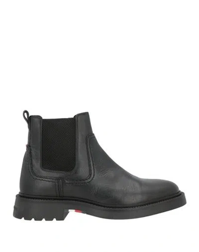 Tommy Hilfiger Man Ankle Boots Black Size 9 Leather In Nude