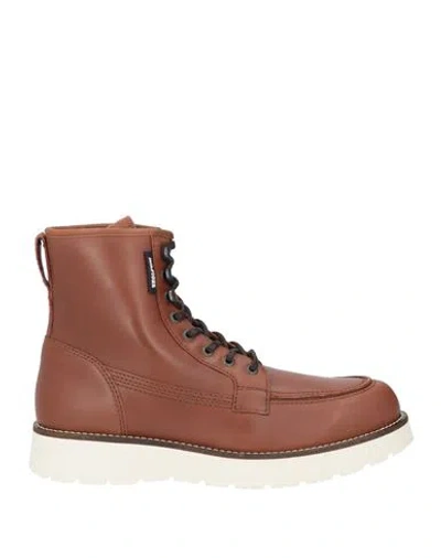 Tommy Hilfiger Man Ankle Boots Brown Size 8 Leather In Multi