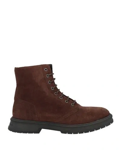 Tommy Hilfiger Man Ankle Boots Brown Size 9 Leather In Multi