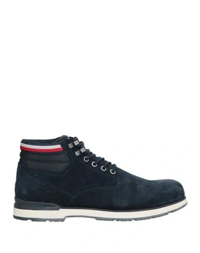 Tommy Hilfiger Man Ankle Boots Midnight Blue Size 9 Leather