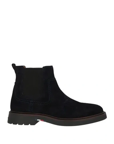 Tommy Hilfiger Man Ankle Boots Midnight Blue Size 9 Leather