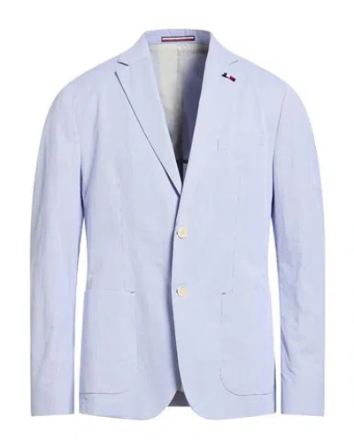 Tommy Hilfiger Man Blazer Blue Size 36 Cotton, Polyamide In Purple