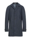 Tommy Hilfiger Man Coat Navy Size 44 Cotton, Wool, Polyester, Polyamide In Blue
