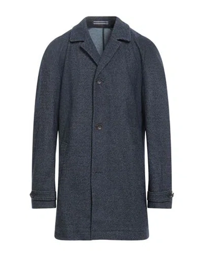 Tommy Hilfiger Man Coat Navy Size 44 Cotton, Wool, Polyester, Polyamide In Blue