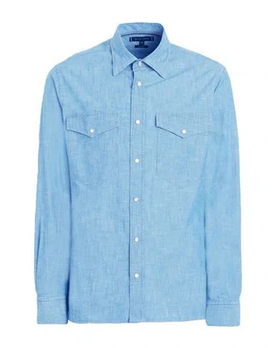 Tommy Hilfiger Man Shirt Pastel Blue Size L Cotton