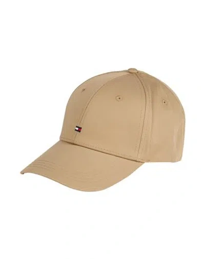 Tommy Hilfiger Man Hat Camel Size Onesize Cotton In Neutral