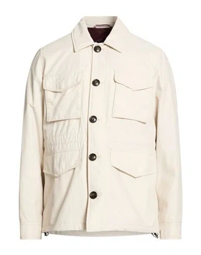 Tommy Hilfiger Man Jacket Beige Size L Cotton, Polyamide In Neutral