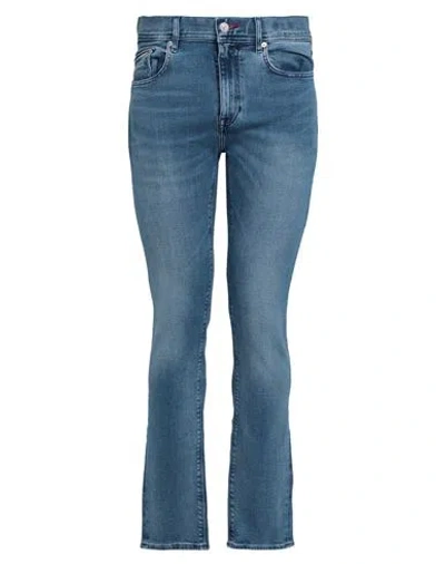 Tommy Hilfiger Man Jeans Blue Size 31w-32l Cotton, Elasterell-p, Elastane