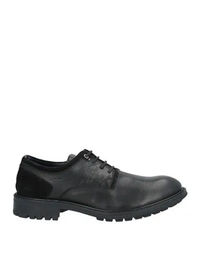 Tommy Hilfiger Man Lace-up Shoes Black Size 7 Leather