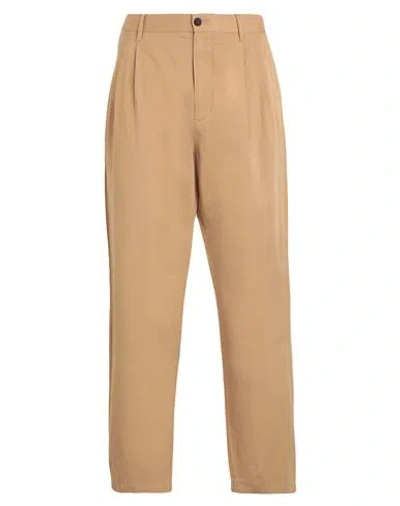 TOMMY HILFIGER TOMMY HILFIGER MAN PANTS SAND SIZE 35W-32L LINEN, COTTON