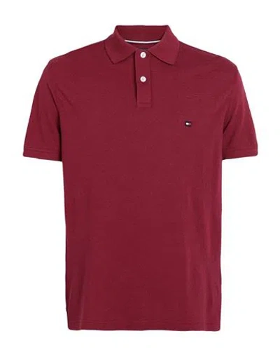 Tommy Hilfiger Polo Droit En Piqué De Coton In Red