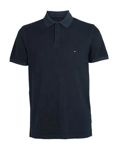 Tommy Hilfiger Man Polo Shirt Navy Blue Size L Cotton