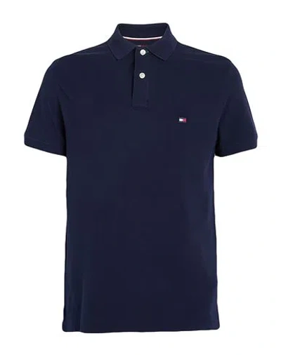 Tommy Hilfiger Man Polo Shirt Navy Size S Cotton, Viscose In Navy Blue