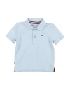 Tommy Hilfiger Man Polo Shirt Sky Blue Size 18 Cotton, Elastane In Blue