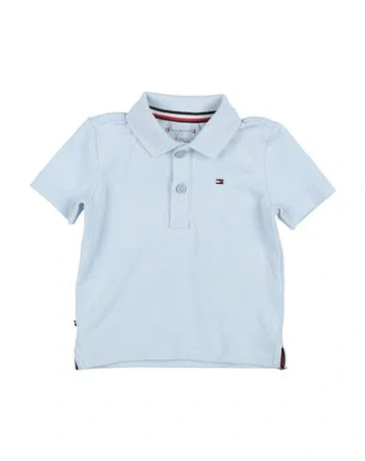 Tommy Hilfiger Man Polo Shirt Sky Blue Size 18 Cotton, Elastane