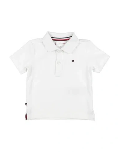 Tommy Hilfiger Man Polo Shirt White Size 12 Cotton, Elastane In White
